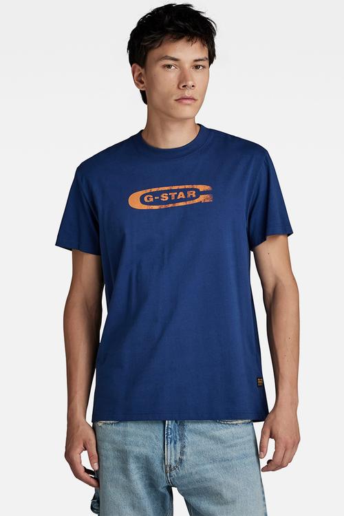 Distressed old school logo r t Compact jersey o  - imperial blue
