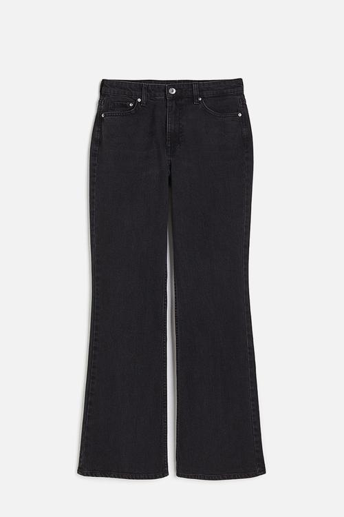Curvy fit bootcut high jeans - black
