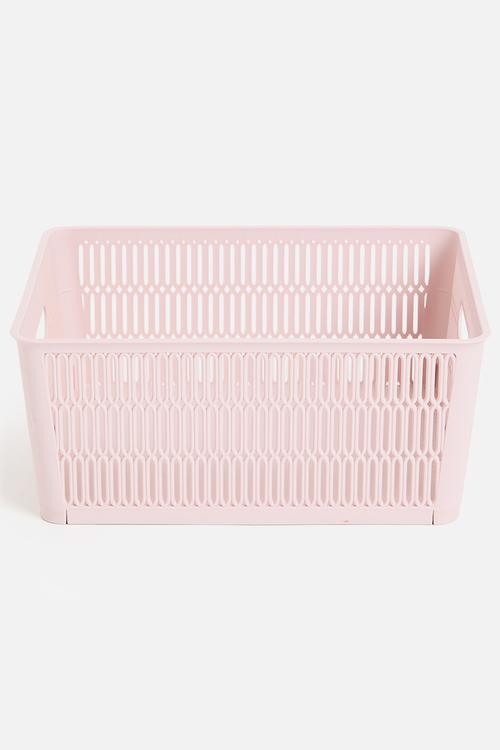 Meshy storage basket set of 2 - pink