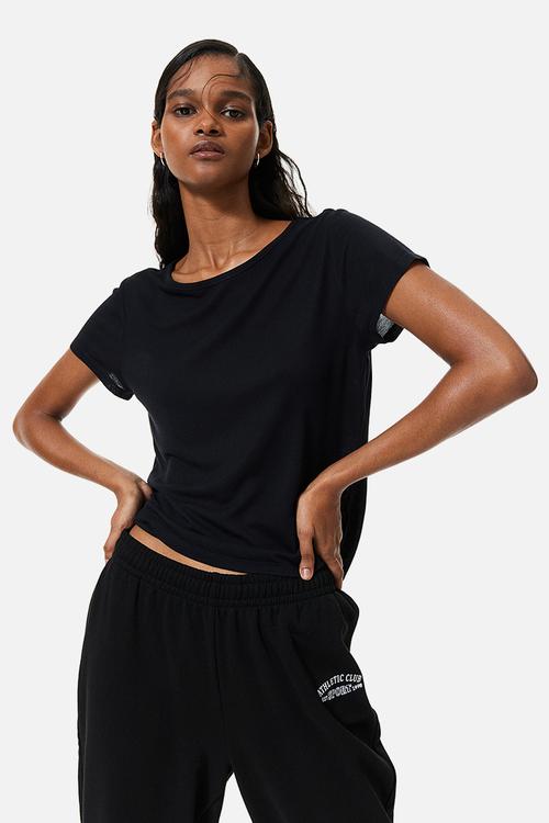 Ribbed t-shirt - black