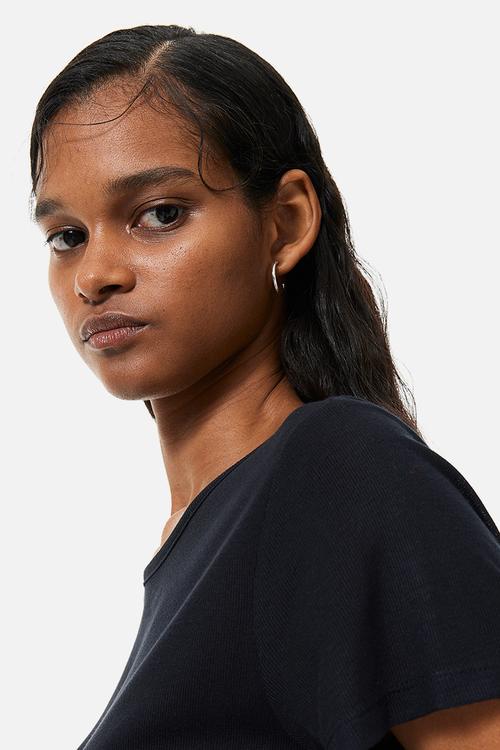 Ribbed t-shirt - black