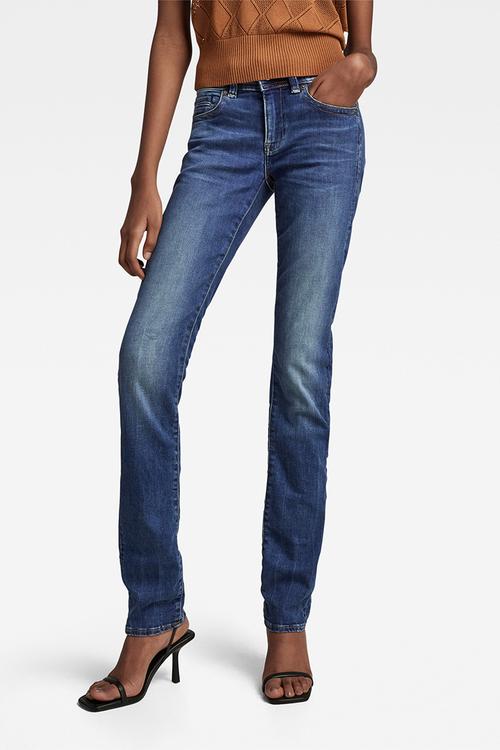 Midge Mid Straight Jeans Wmn - Medium Indigo Aged