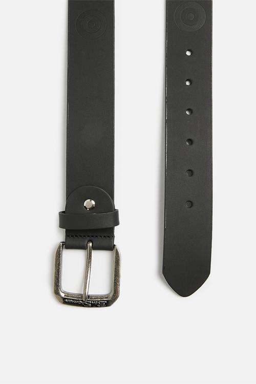 Target emboss leather belt - black