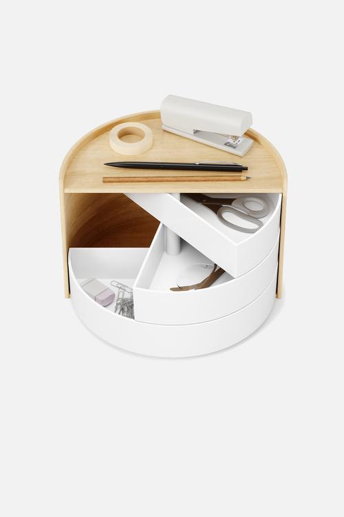 Moona organiser - white & natural