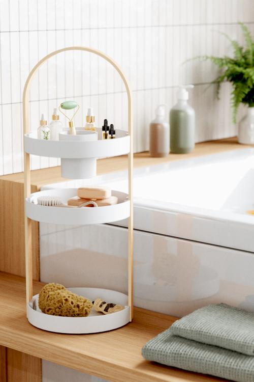 Umbra bellwood cosmetic organizer - white & natural