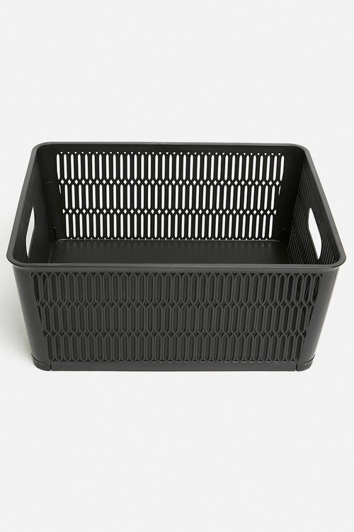 Meshy storage basket set of 2 - black