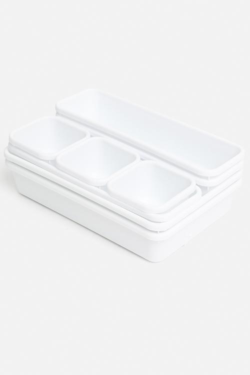 Tray storage boxes - white