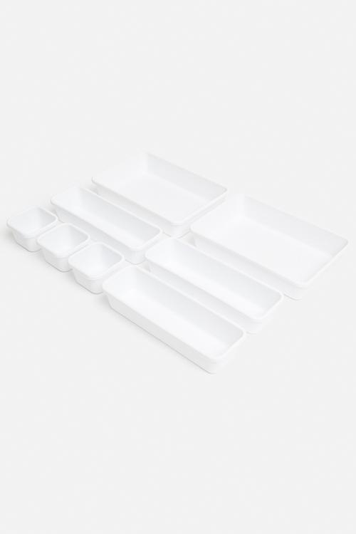 Tray storage boxes - white