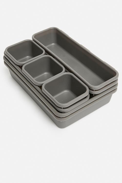Tray storage boxes - grey