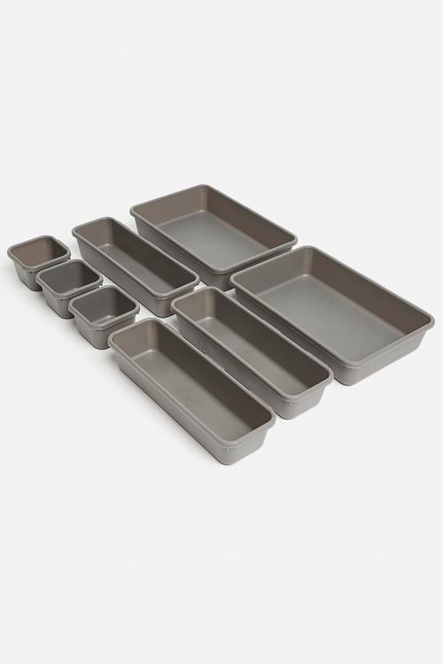 Tray storage boxes - grey
