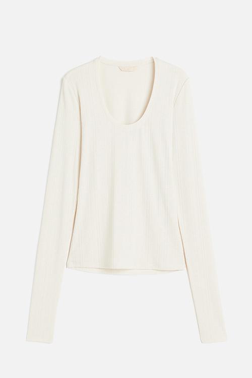 Ribbed top - white