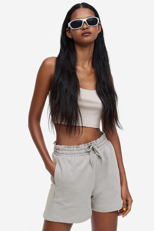 Paper bag sweatshirt shorts - grey