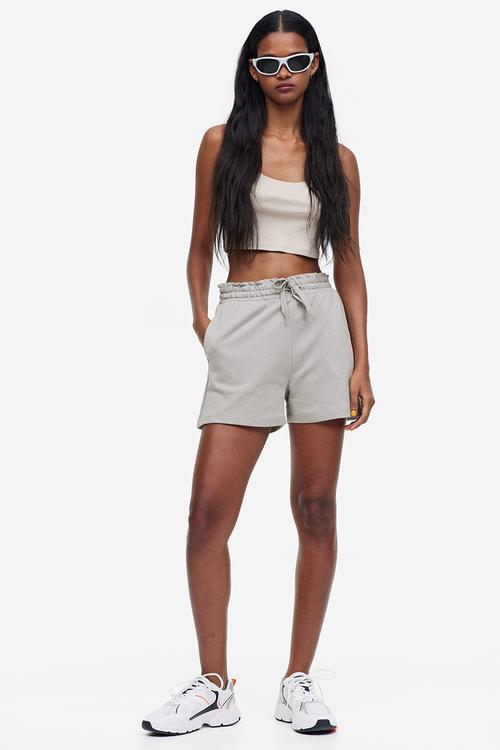 Paper bag sweatshirt shorts - grey