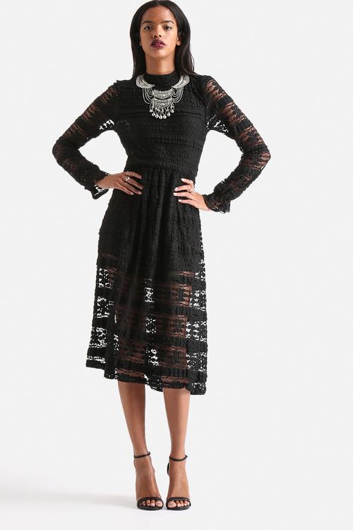Floral Lou Victorian Midi Lace Dress