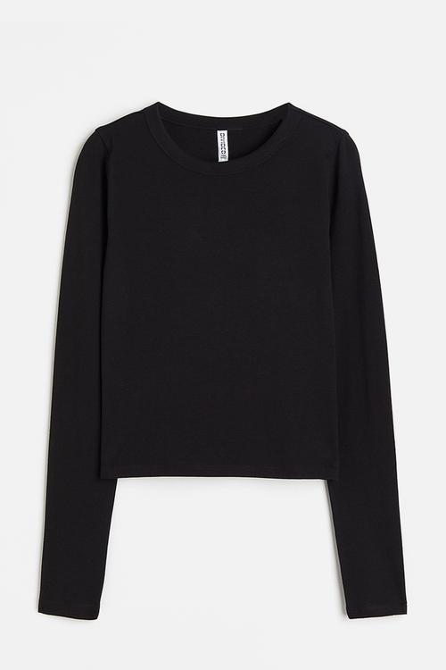 Long-sleeved top - black