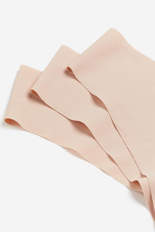 3 Pack invisible brazilian briefs - beige