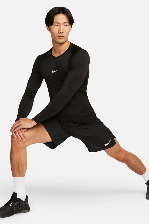 Nike Pro Dri-FIT tight ls fitness top - black/white