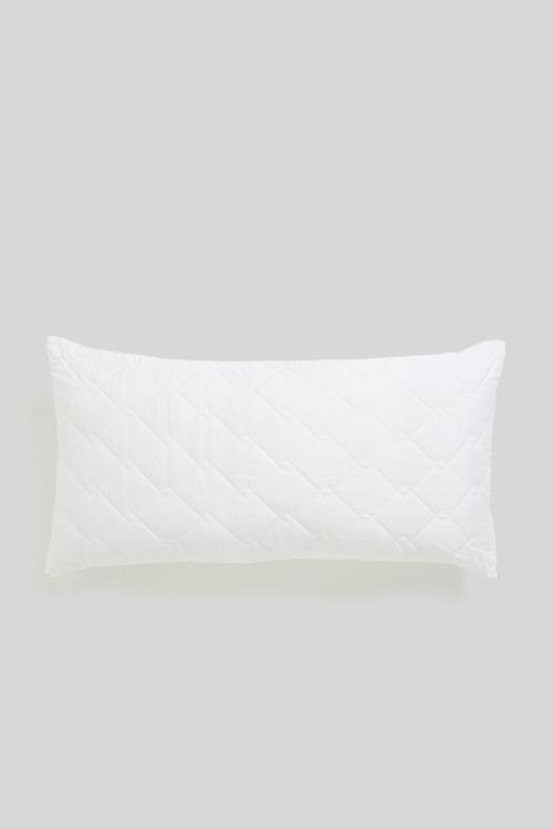Quilted king pillow protector - white
