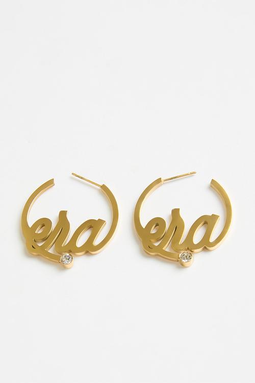 Era Logo Mini Hoops - Gold