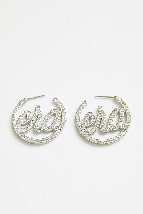 Era Logo Mini Luxe Hoop - Silver