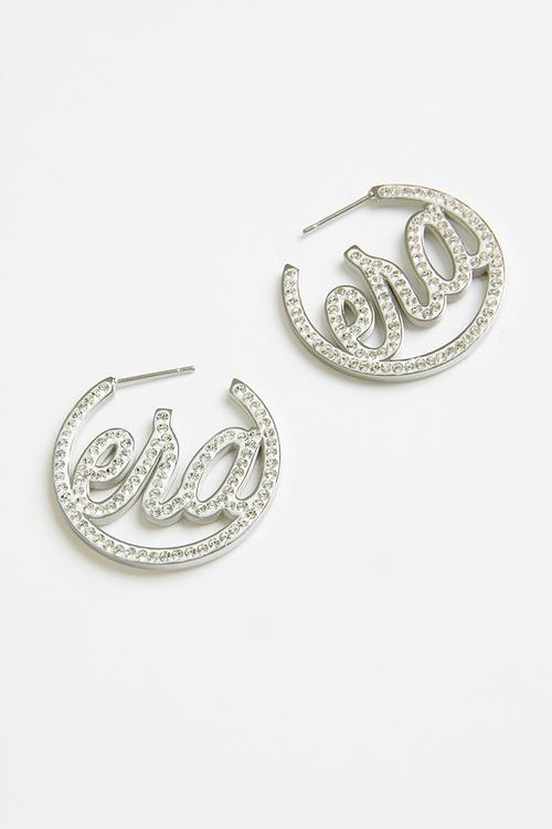 Era Logo Mini Luxe Hoop - Silver