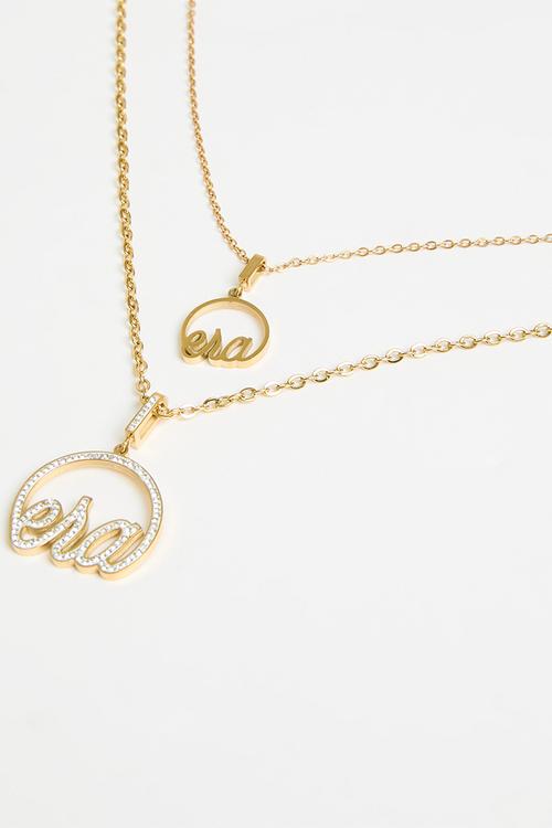 Era precious stacked necklace - gold