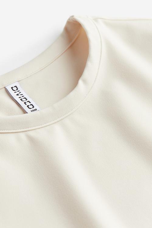 Cropped jersey top - white