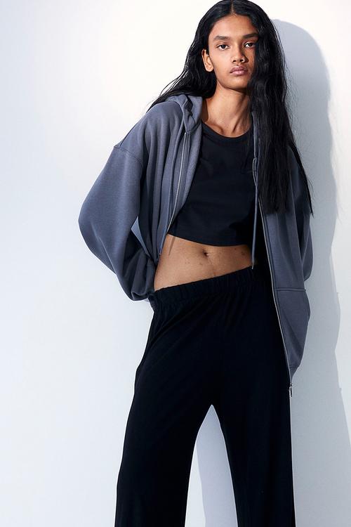 Loose fit trousers - black