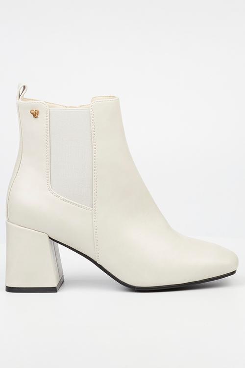Shardae 1 block heel boot - ivory