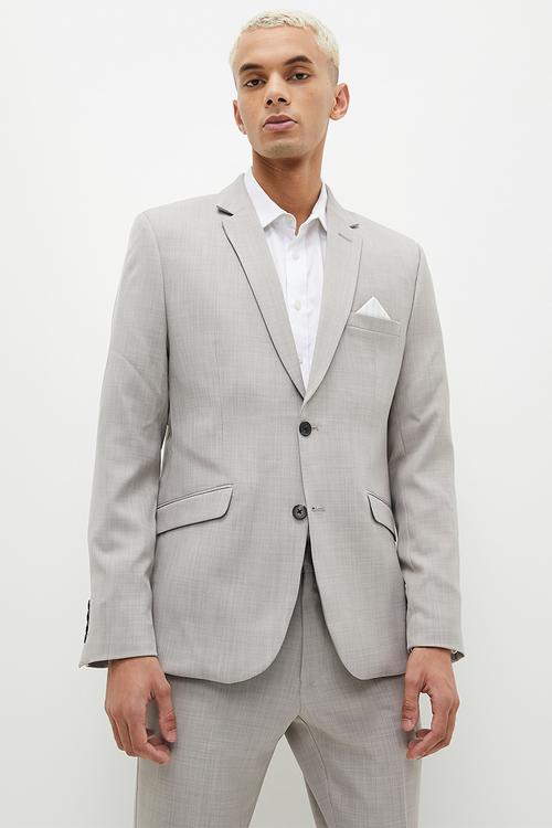 Slim Fit Suit Blazer - Light Grey