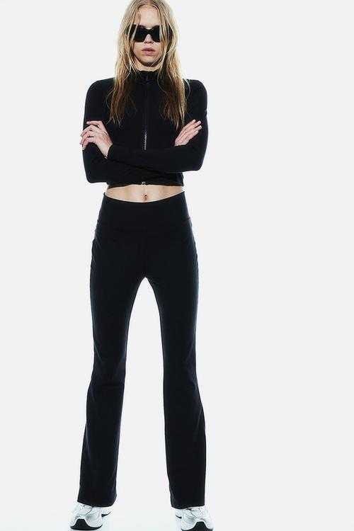 Flared leggings - black