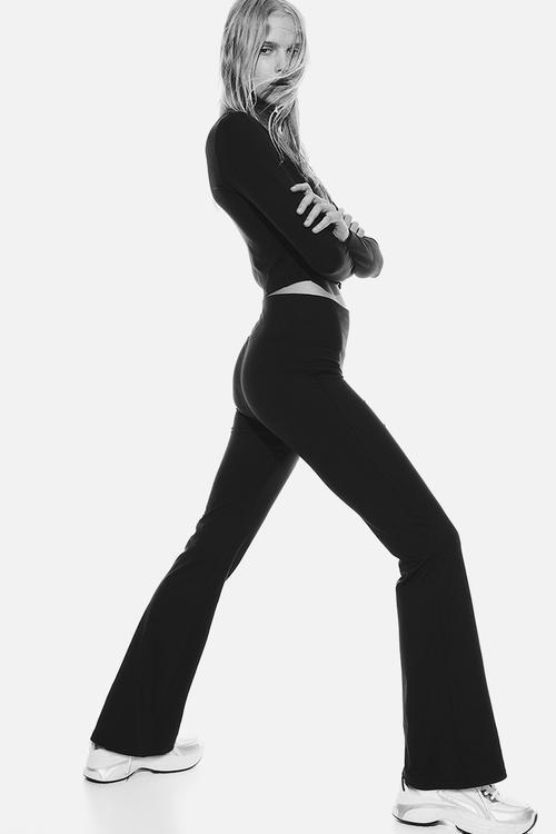 Flared leggings - black