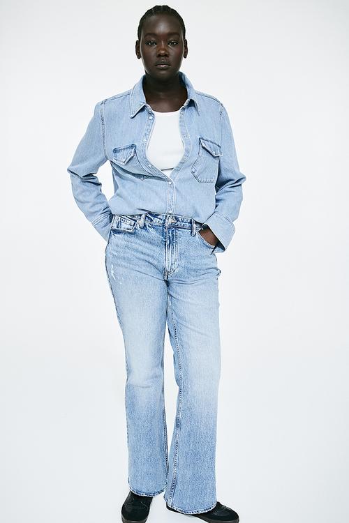 Curvy fit bootcut high jeans - blue