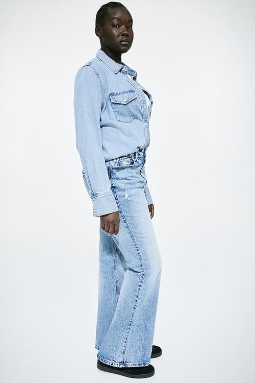 Curvy fit bootcut high jeans - blue