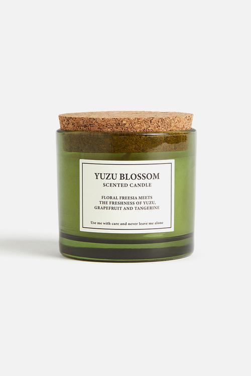 Cork-lid scented candle - green