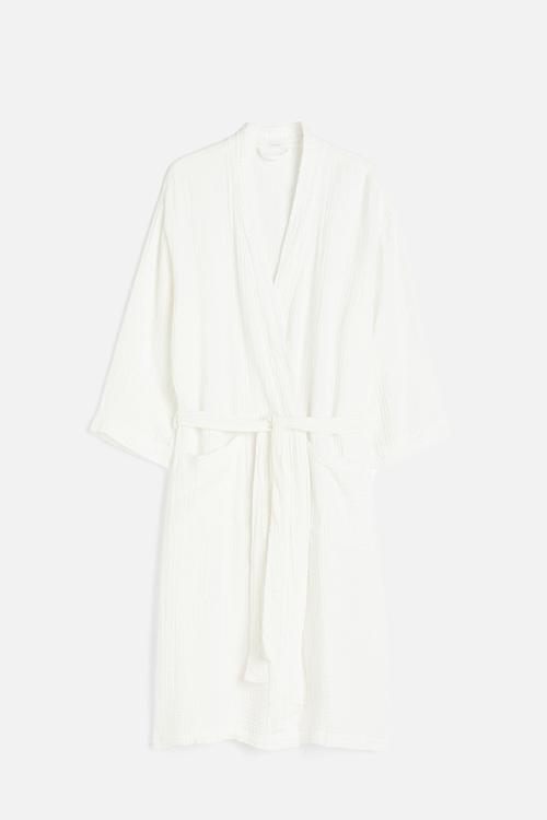 Muslin dressing gown - white