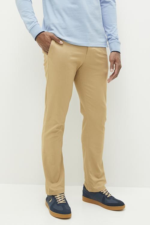 Mens milan straight leg pant - khaki 