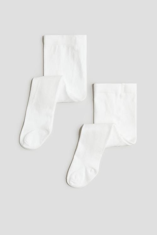 2- pack tights - white
