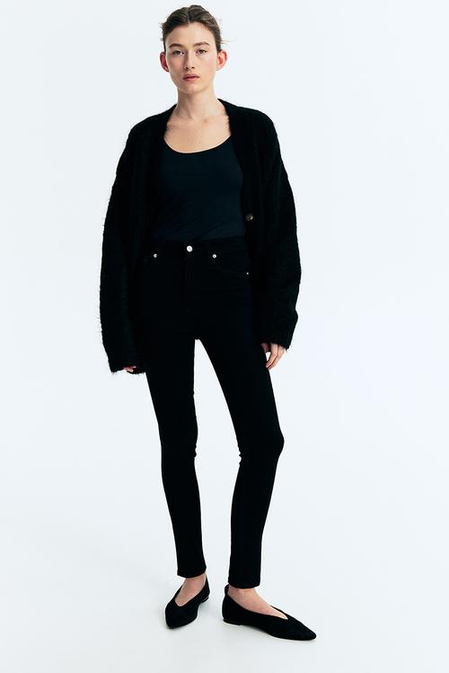 Skinny high jeans - black