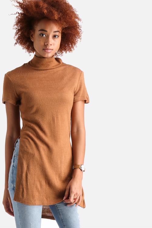 Knitted Polo Neck Top