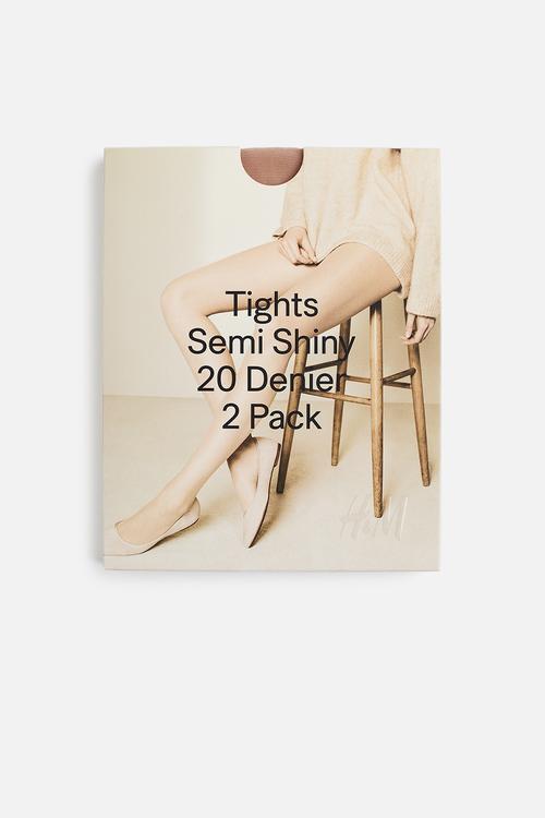 2-pack 20 denier tights - brown