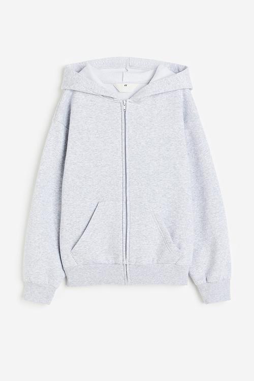 Oversized zip-through hoodie - grey