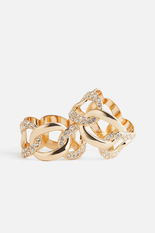 2-pack metal napkin rings - gold