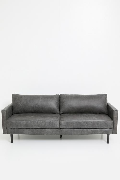 Hadley Genuine leather 3 seater - Andes Charcoal