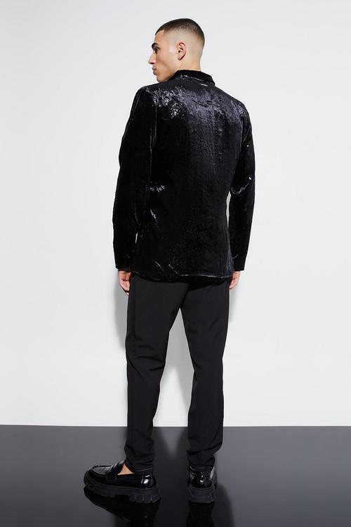 Metallic shimmer blazer jacket - black
