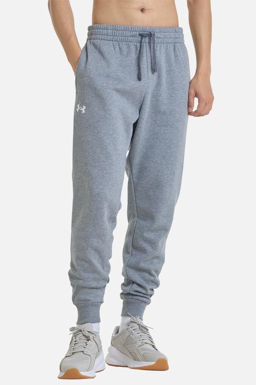 Ua rival fleece joggers - castlerock light heather/white