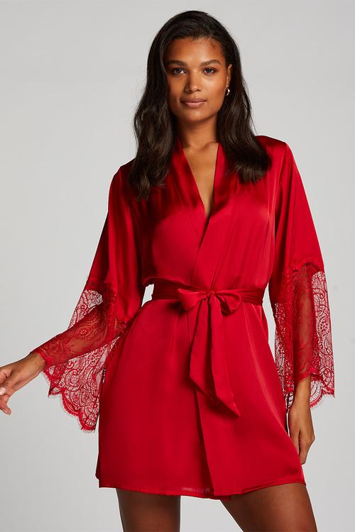 Kimono Satin Lace - tango red
