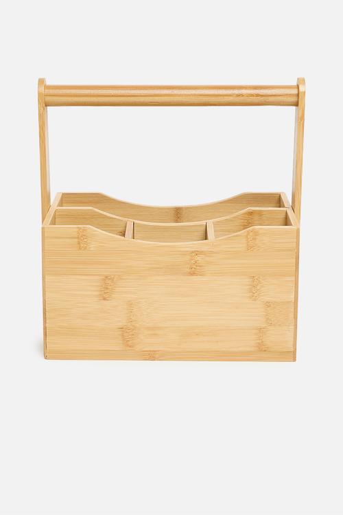 Bamboo utensil organiser - natural