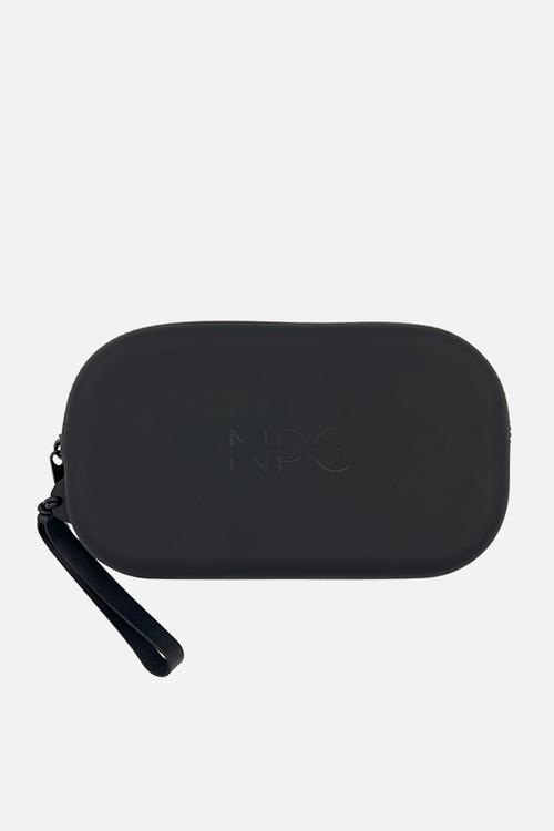 Washable silicone cosmetic bag medium - black