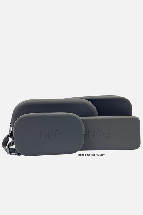 Washable silicone makeup bag small - black